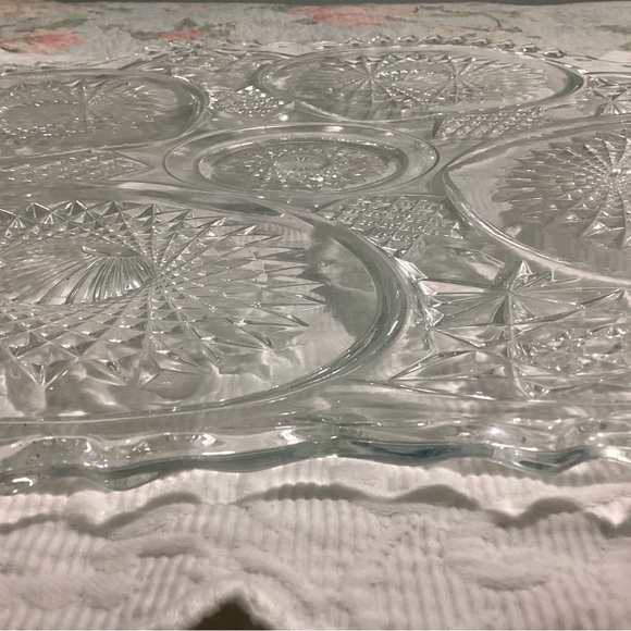 Homestead Glass Underplate Star & Diamond Pattern VINTAGE - Picture 7 of 7